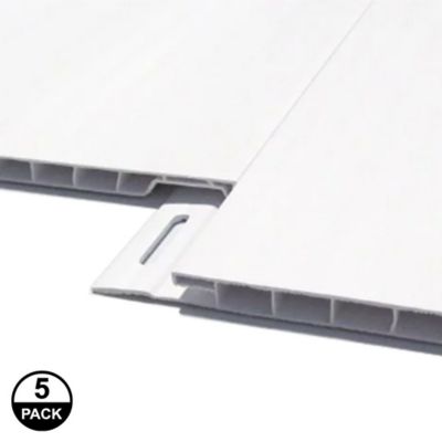 EZ Liner 3/8 in. x 16 in. x 96 in. White Plastic Interlocking Wall Panel (5 Pack)