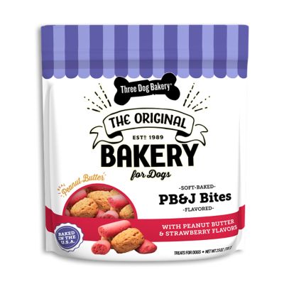 Three Dog Bakery PB&J Bites Dog Treats, 25 oz.