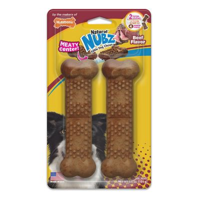 Nylabone NUBZ Beef with Meaty Center Card, Large, 2 ct.