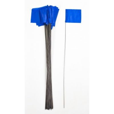 Mutual Industries Small Wire Marking Flags, Blue