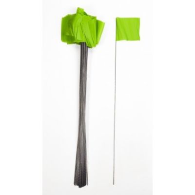 Mutual Industries Small Wire Marking Flags, GLO Lime