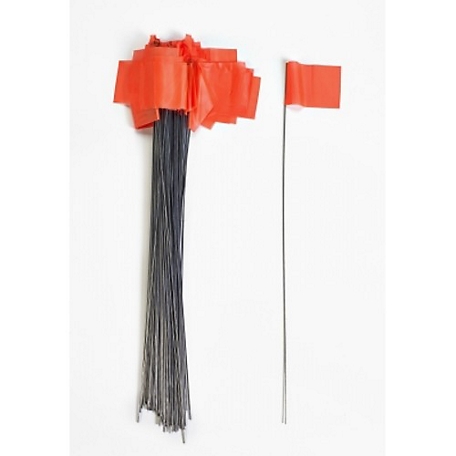 Mutual Industries Small Wire Marking Flags, GLO Orange