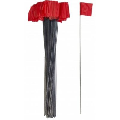 Mutual Industries Small Wire Marking Flags, Red