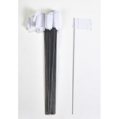 Mutual Industries Small Wire Marking Flags, White