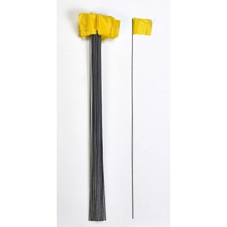 Mutual Industries Small Wire Marking Flags, Yellow