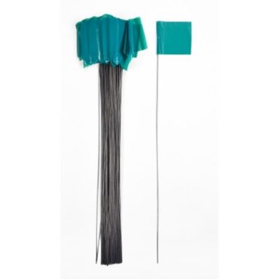Mutual Industries Medium Wire Marking Flags, Green