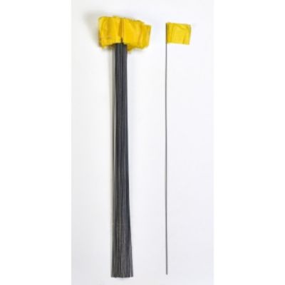 Mutual Industries Medium Wire Marking Flags, Yellow