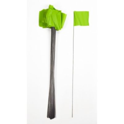 Mutual Industries Large Wire Marking Flags, GLO Lime