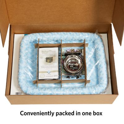 Image showing  iCrate Single Door Dog Crate Bundle, Includes Cover, Bed and Bowls