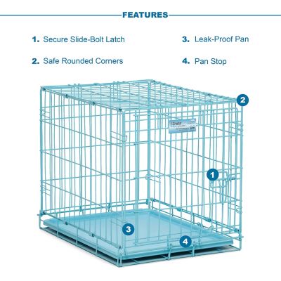 Image showing  iCrate Single Door Dog Crate Bundle, Includes Cover, Bed and Bowls