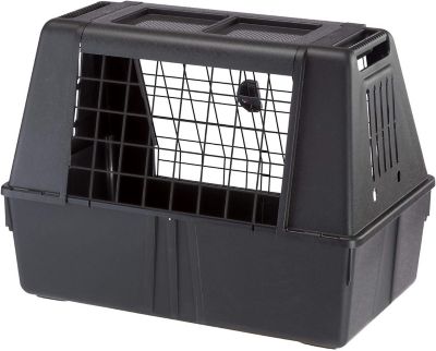 Ferplast ATLAS Polypropylene Car Dog Crate, Scenic Black