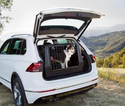 Image showing 5 th Ferplast ATLAS Polypropylene Car Dog Crate, Scenic Black