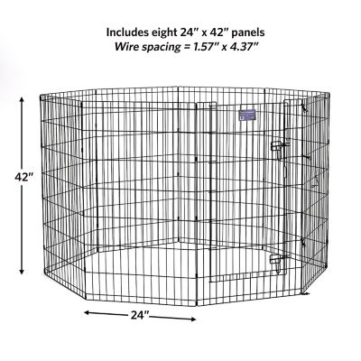 Image showing  Exercise Pen with door, 42 in., Black