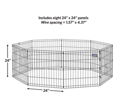 Image showing 1 th MidWest Homes for Pets Exercise Pen, 24 in. Black