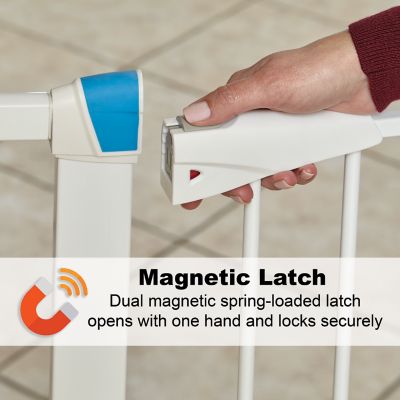 Image showing  29 in. White Steel Glow Stripe Gate