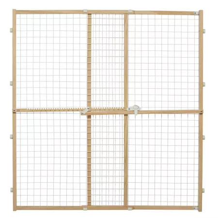 MidWest Homes for Pets 44 in Wood Gate Wire mesh up to 50 in. Pet Gates