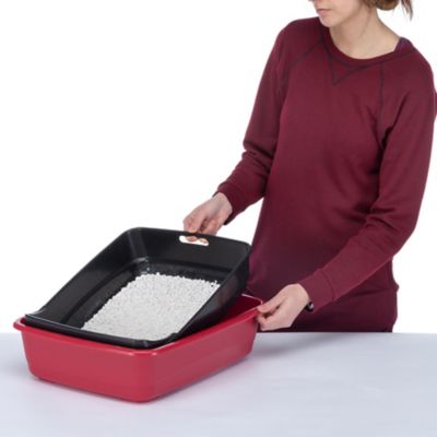 Image showing 7 th Ferplast Ariel Cat Litter Box, Red