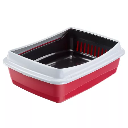 Ferplast Ariel Plus Cat Litter Box Red Open Litter Boxes & Pans