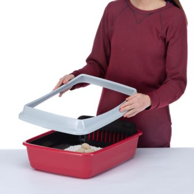 Image showing 8 th Ferplast Ariel Plus Cat Litter Box, Red