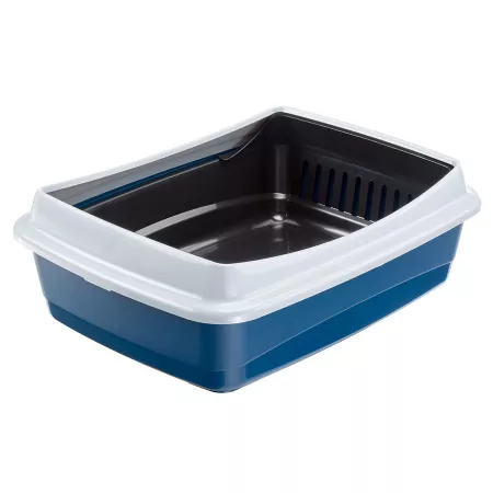 Ferplast Ariel Plus Cat Litter Box Blue Open Litter Boxes & Pans