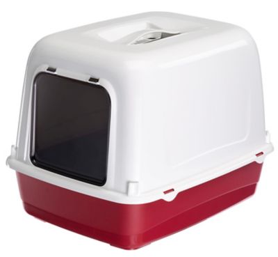 Ferplast Ariel Hood Cat Litter Box, Red