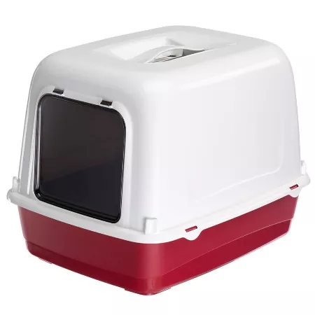 Ferplast Ariel Hood Cat Litter Box Red Covered Litter Boxes