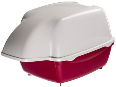 Ferplast Cosmic Hooded Cat Litter Box, Red