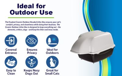 Image showing  Cosmic Hooded Cat Litter Box, Black