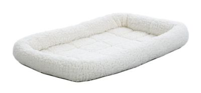 MidWest Homes for Pets QuietTime Soft White Fleece Plastic Cat and Dog Carrier Bed