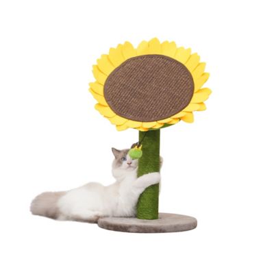 Catry 23.2 in. Sunflower Cat Tree Bed 2-in-1 Climbing Activity Tower