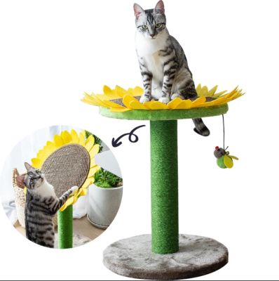 Image showing  23.2 in. Sunflower Cat Tree Bed 2-in-1 Climbing Activity Tower