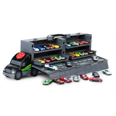 Kid Galaxy Deluxe Die Cast Car Hauler with 10 Cars