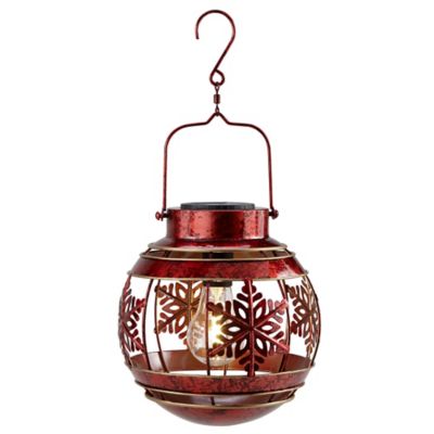 Red Shed Snowflake Cutout Solar Light