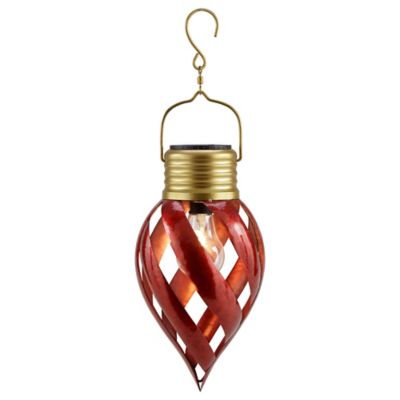 Red Shed Metal Christmas Solar Light Bulb, Red