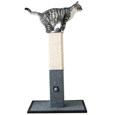 Catry 32 in. Natural Minimalist Scratching Post Cat Tree with Natural Sisal Rope