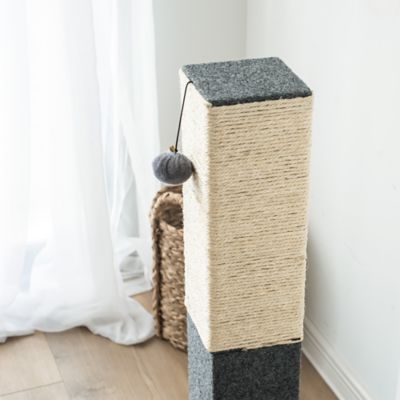 Image showing  32 in. Natural Minimalist Scratching Post Cat Tree with Natural Sisal Rope