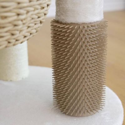 Image showing 7 th PetPals 49 in. 4-Level Pharaoh Natural Aesthetic Handwoven Cat Tower, White
