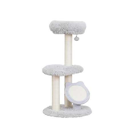 PetPals 37.5 in. Rockview Cat Tower with Cat-Shaped Sisal Scratch Pad