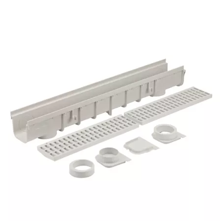 NDS Pro Series 5 in x 40 in Drain and Grate Kit Gray Culvert Parts & Accessories