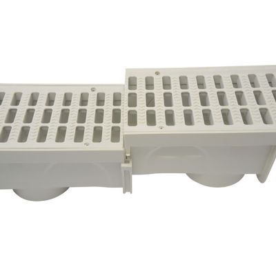 Image showing  Pro Series 5 in. x 40 in. Channel Drain and Grate Kit, Gray