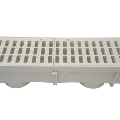 Image showing 5 th NDS Pro Series 5 in. x 40 in. Channel Drain and Grate Kit, Gray