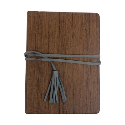 HaynesBesco Group Faux Leather Tassel Journal - Brown Woodgrain