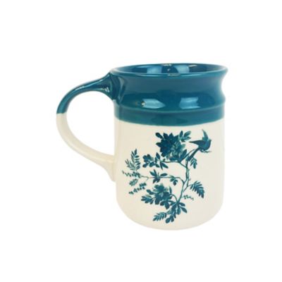 HaynesBesco Group Reactive Glaze Floral Mug Blue