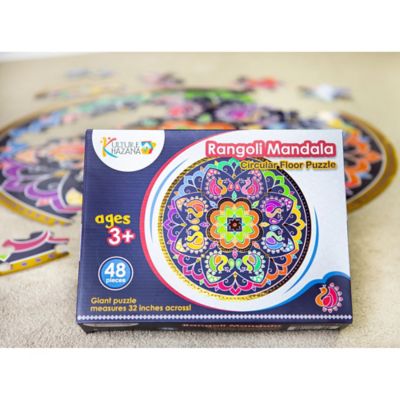 Image showing  Rangoli Mandala Floor Puzzle - 48 pc., Round 32 in.