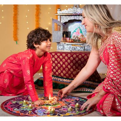 Image showing 6 th Kulture Khazana Rangoli Mandala Floor Puzzle - 48 pc., Round 32 in.