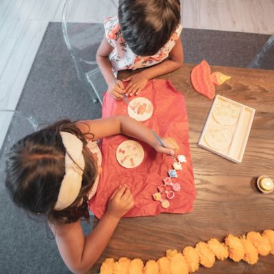 Image showing  Make Your Own Rangoli Coaster Kit - DIY 4 Wooden Coasters