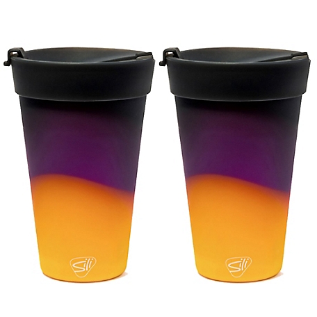 Silipint: Silicone 16oz Coffee Tumblers: 2 Pack Blue Speckled - Unbreakable  Cups, Reusable, Flexible, Hot & Cold Drinks