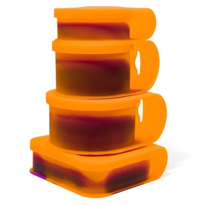 Silipint Silicone Go Go Bowls: Set of 4: Sun Storm - Sizes: 10, 20, 30 oz. & Sandwich Size