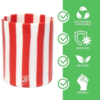 Image showing  Silicone 12 oz. Rocks Glasses 2 Pack - Peppermint & Poinsettia