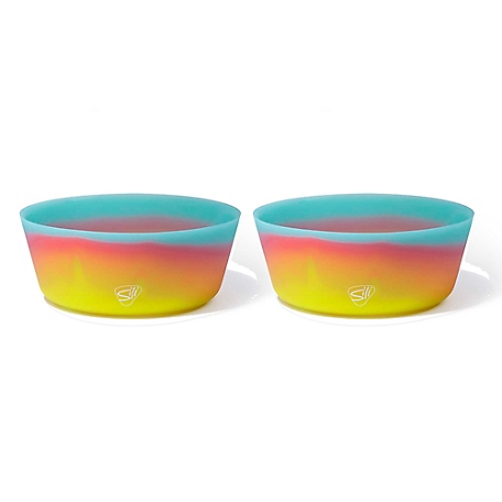 Silipint Silicone 18 oz. Squeeze-A-Bowl Set of 2, Unbreakable, Aurora